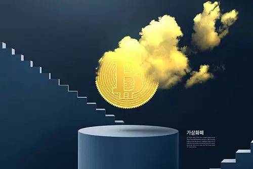 Illustration of a Bitcoin mining machine in a hosting facility